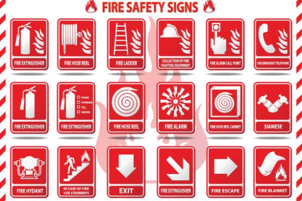 Vector Illustration : Fire Safety Signs
